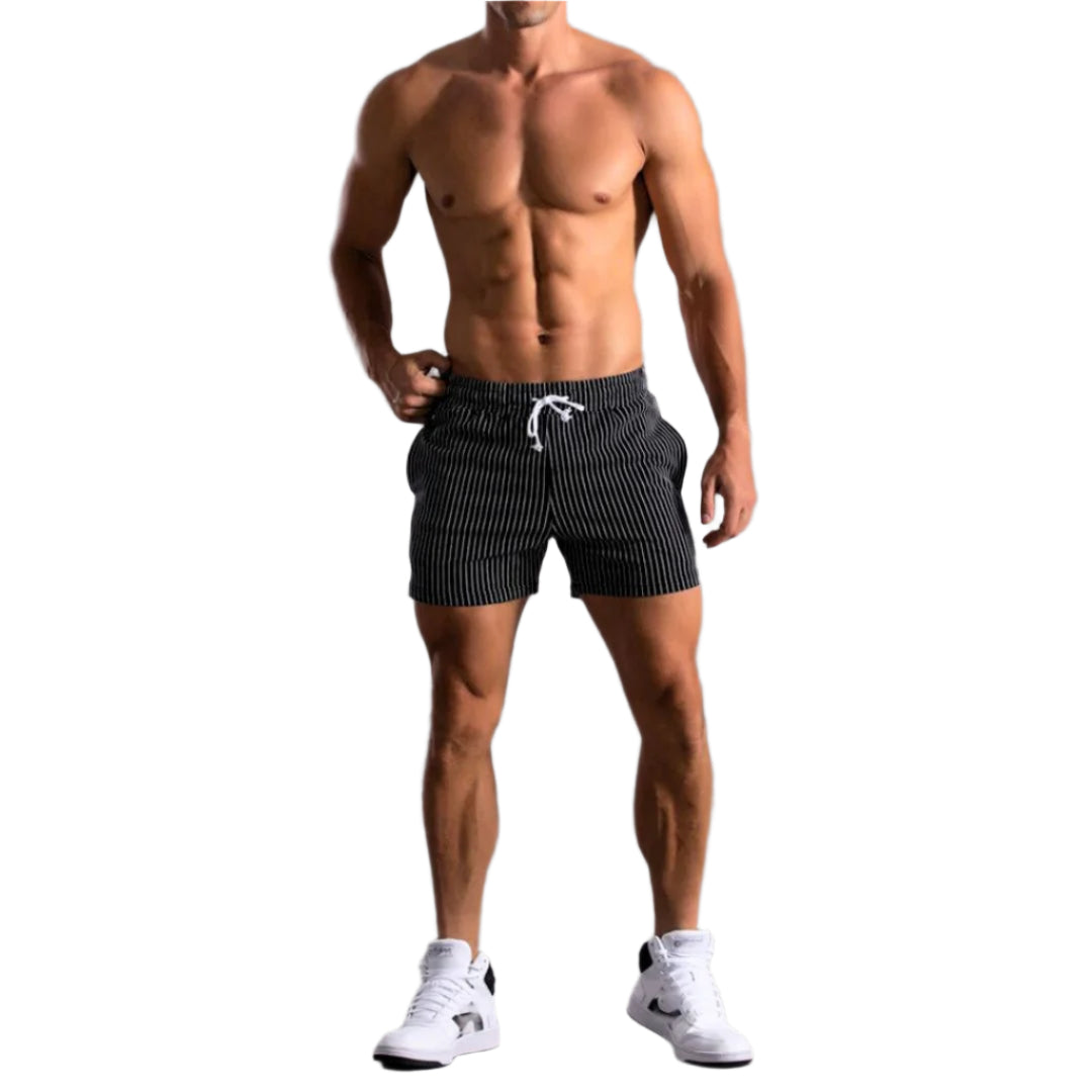 Heren Athleisure Shorts Met Streepjespatroon 0