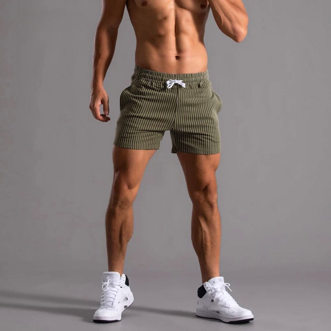 Heren Athleisure Shorts Met Streepjespatroon 1