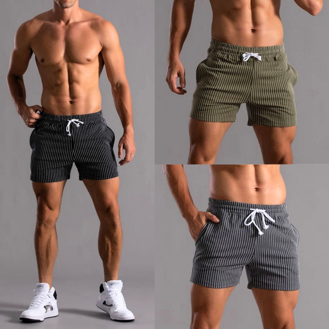 Heren Athleisure Shorts Met Streepjespatroon 5
