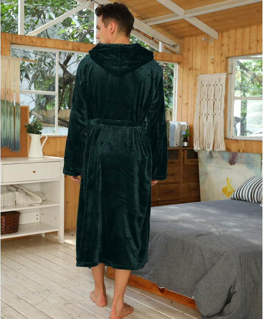 Heren Badjas Luxe met Capuchon voor Ochtend en Avond 2