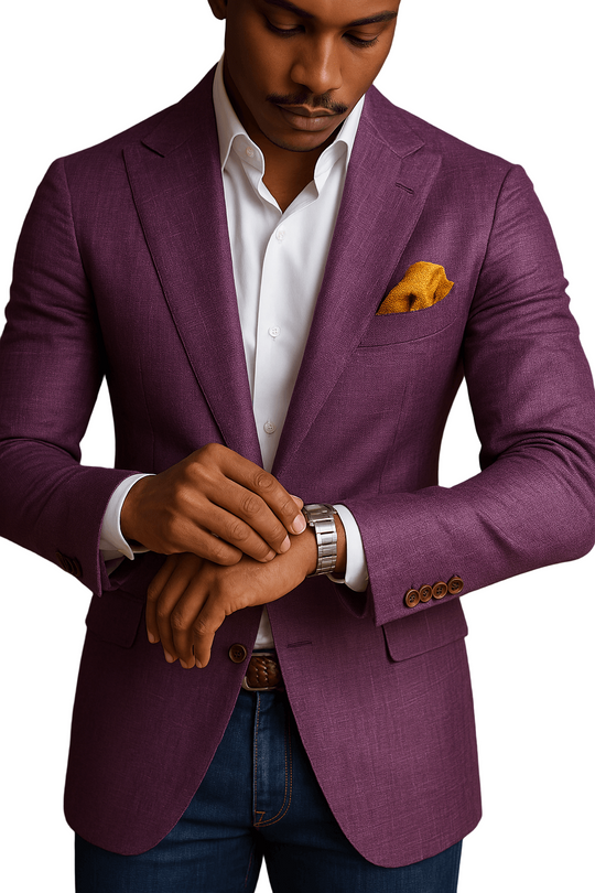 Heren Blazer Slim-Fit Moderne Snit Met Klassieke Revers 0