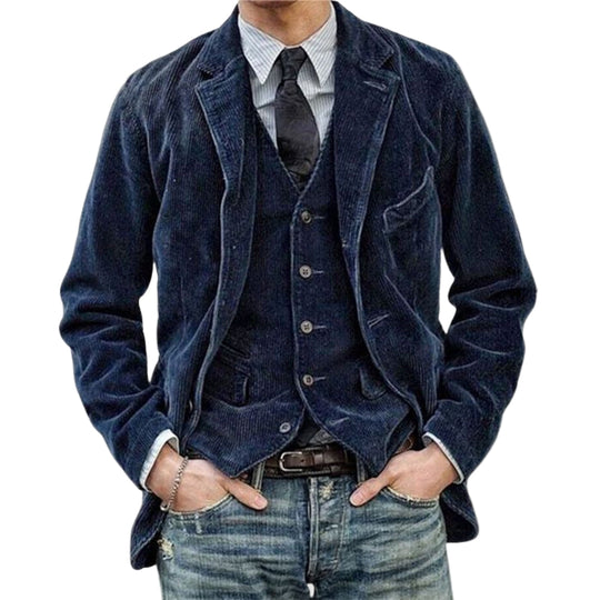 Heren Blazer en Weste Set van Corduroy 0