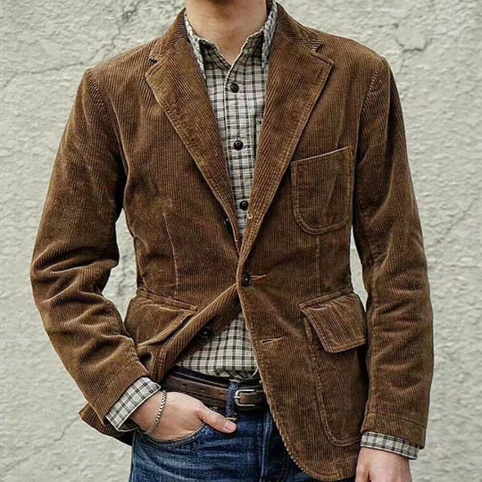 Heren Blazer en Weste Set van Corduroy 2