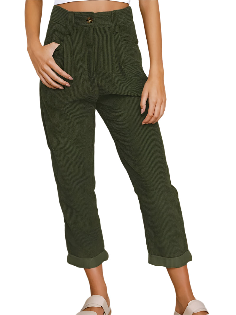 Heren Broek Casual Corduroy Katoen met Diepe Voorzakken 0