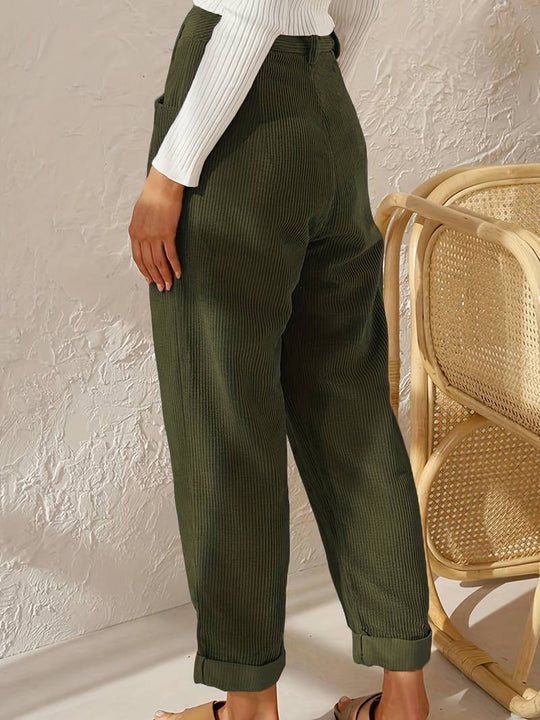Heren Broek Casual Corduroy Katoen met Diepe Voorzakken 1