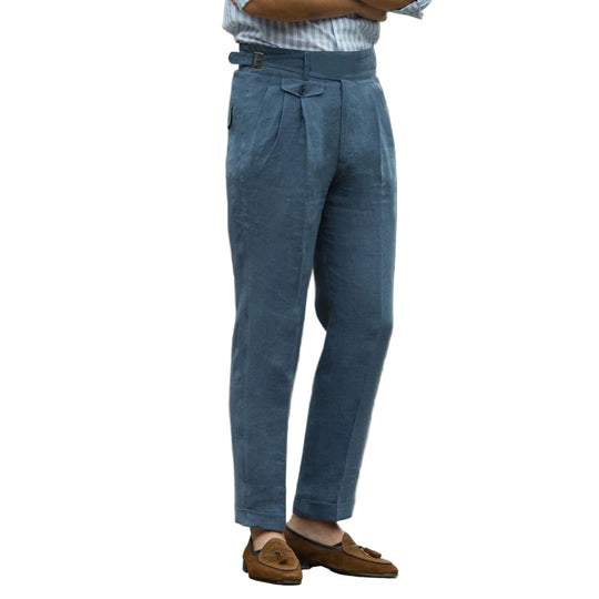 Heren Broeken Slim Fit Hoge Taille Linnen Mix 2