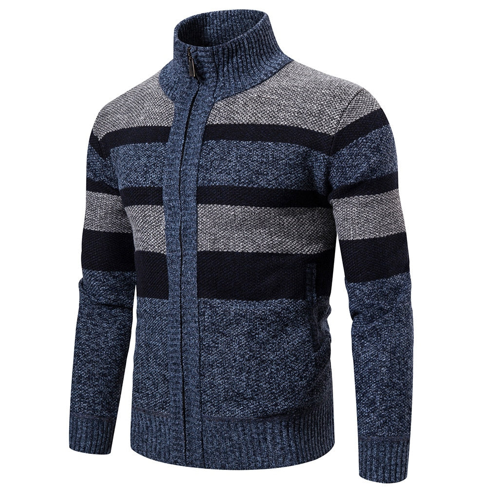 Heren Cardigan Slim Fit Gebreid met Streepdesign 0