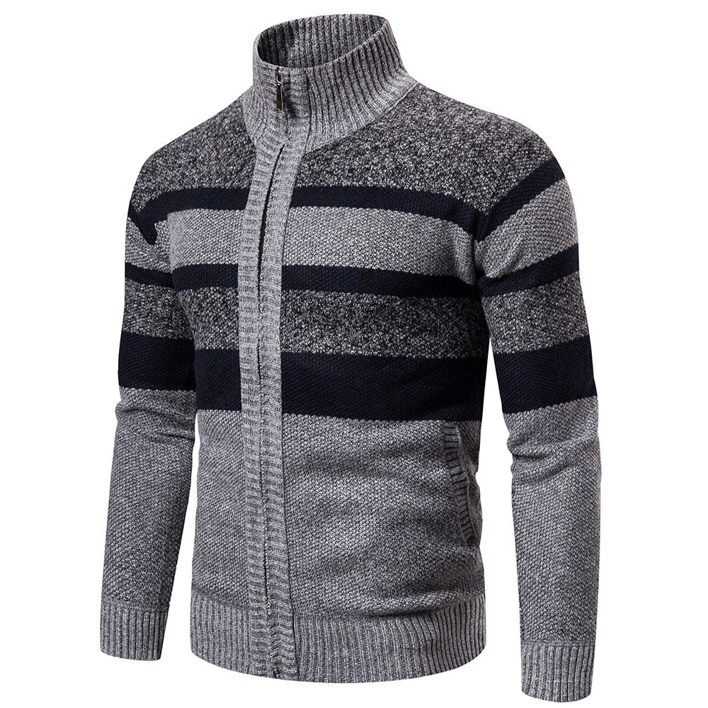 Heren Cardigan Slim Fit Gebreid met Streepdesign 2