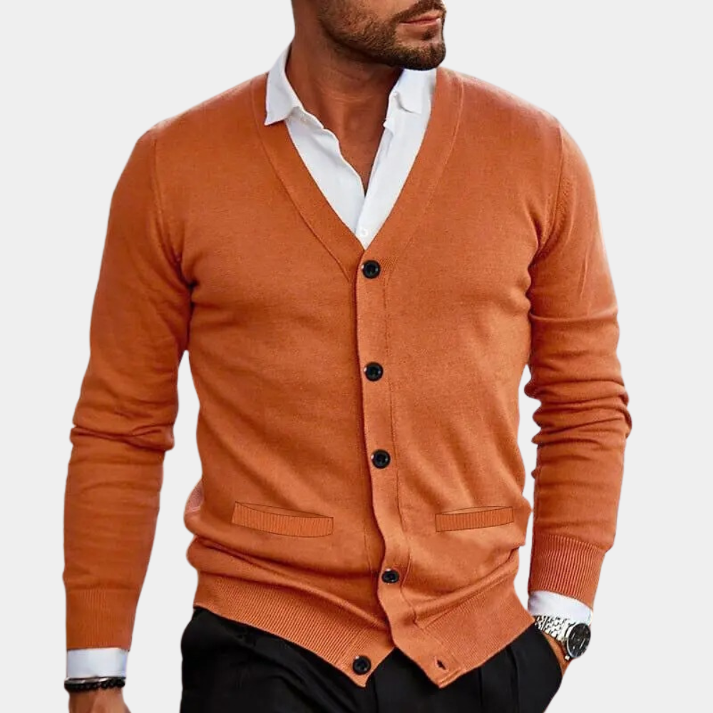 Heren Cardigan V-hals Met Knoopsluiting 4