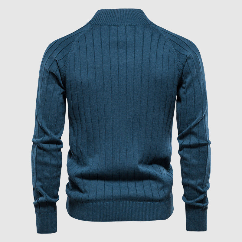 Heren Cardigan Zip-Up Met Geribbelde Textuur voor Casual en Semi-Formele Stijl 5