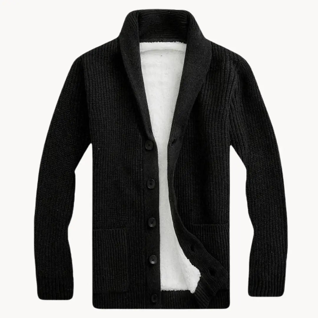 Heren Cardigan met Sjalkraag en Ribbelstructuur voor Comfortabele Stijl 4