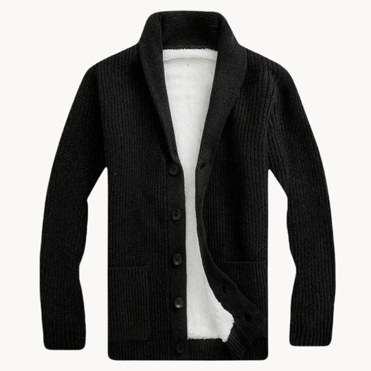 Heren Cardigan met Sjalkraag en Ribbelstructuur voor Comfortabele Stijl 4