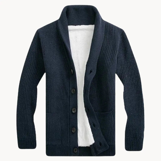 Heren Cardigan met Sjalkraag en Ribbelstructuur voor Comfortabele Stijl 5