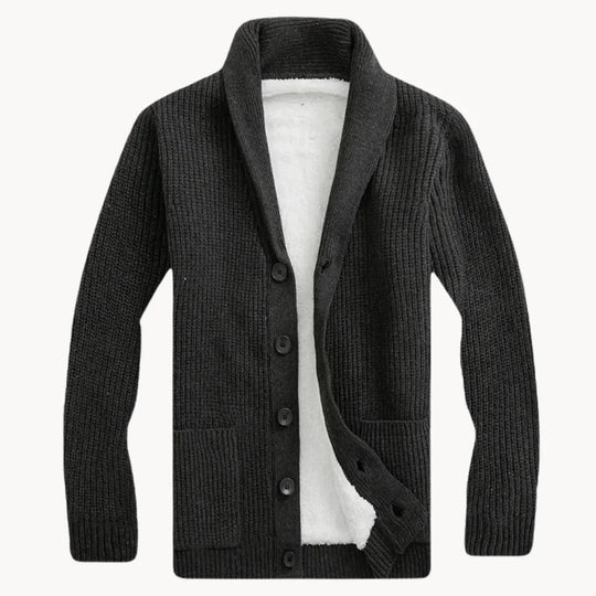 Heren Cardigan met Sjalkraag en Ribbelstructuur voor Comfortabele Stijl 6