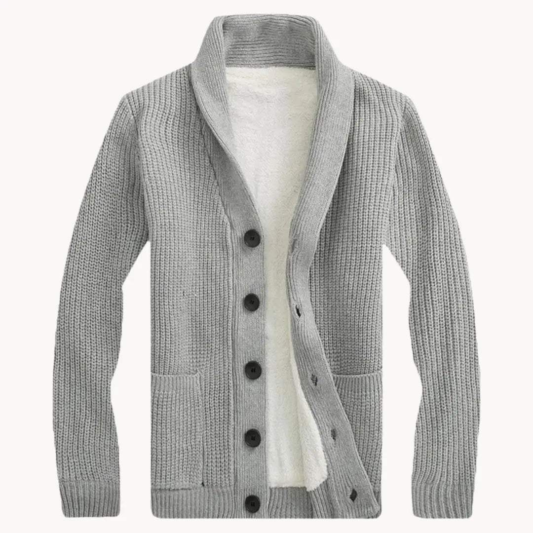 Heren Cardigan met Sjalkraag en Ribbelstructuur voor Comfortabele Stijl 7