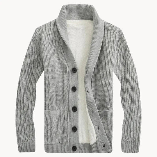 Heren Cardigan met Sjalkraag en Ribbelstructuur voor Comfortabele Stijl 7