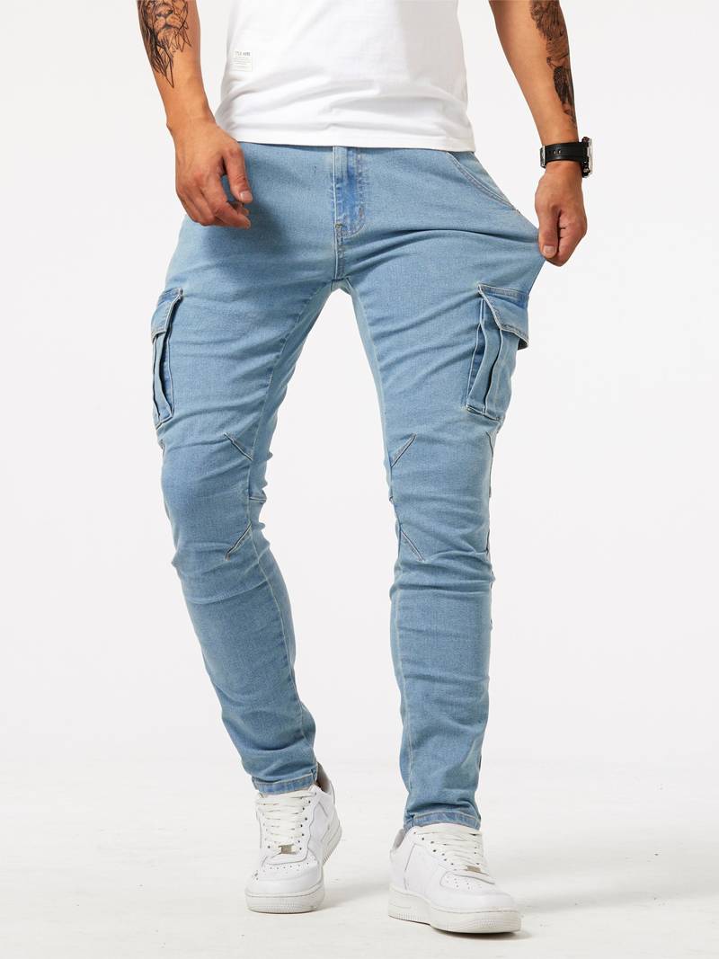 Heren Cargo Jeans Flexibele Denim 0