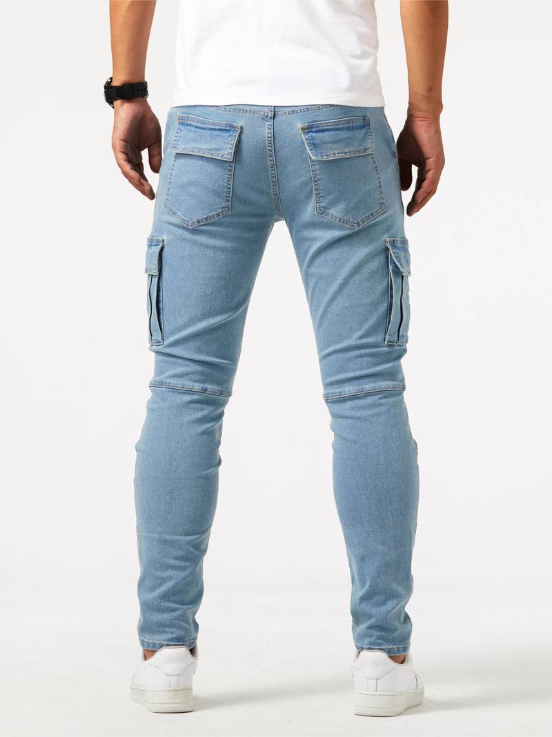 Heren Cargo Jeans Flexibele Denim 1