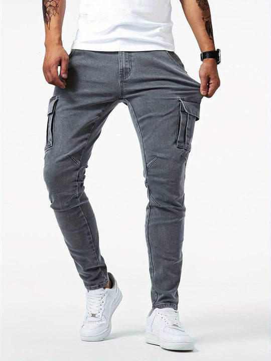 Heren Cargo Jeans Flexibele Denim 4