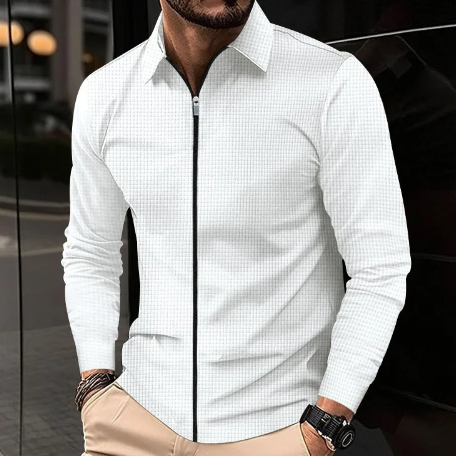 Heren Casual Cardigan met Kraag en Rits 2