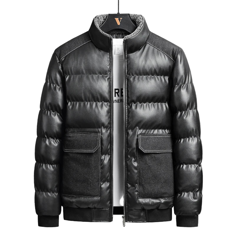Heren Casual Outdoor Jacket met Grote Zakken en Staande Kraag 0
