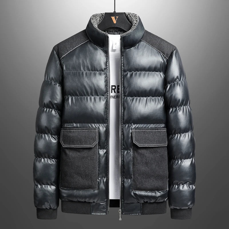 Heren Casual Outdoor Jacket met Grote Zakken en Staande Kraag 1