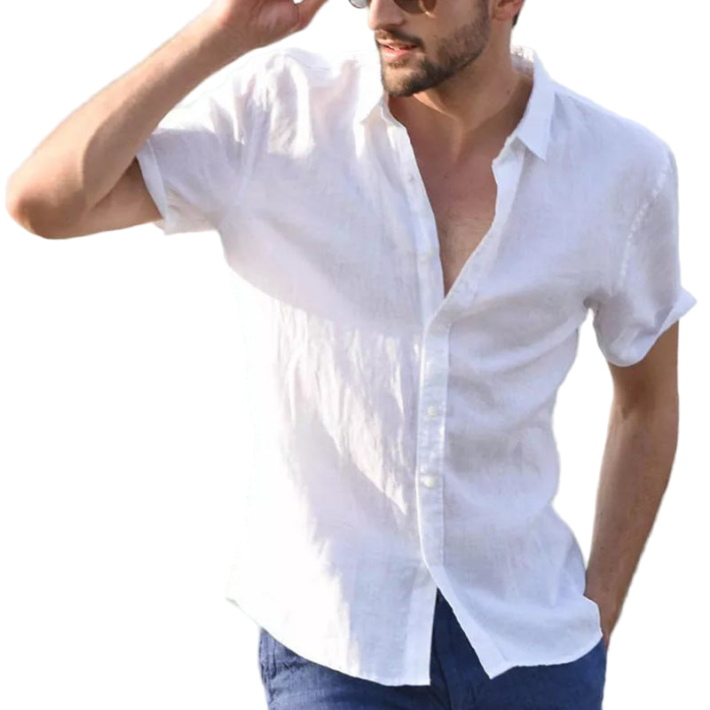 Heren Casual Shirt Korte Mouw Relaxed Fit 0