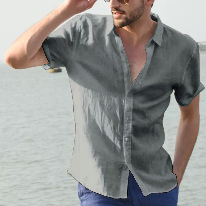 Heren Casual Shirt Korte Mouw Relaxed Fit 8