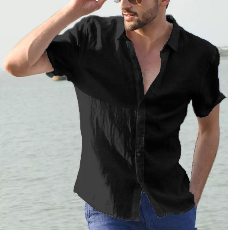 Heren Casual Shirt Korte Mouw Relaxed Fit 9