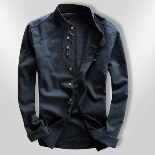 Heren Chemise Asymmetrisch Katoen Katana Stijl 0