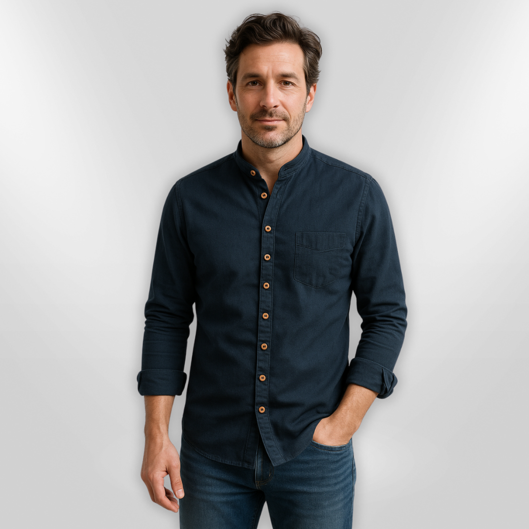 Heren Chemise Asymmetrisch Katoen Katana Stijl 1