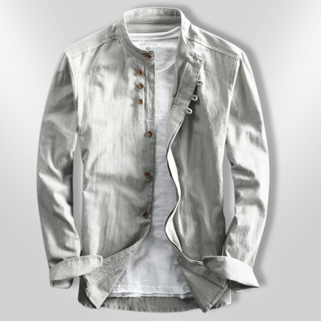 Heren Chemise Asymmetrisch Katoen Katana Stijl 2