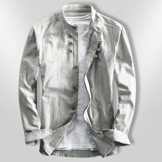 Heren Chemise Asymmetrisch Katoen Katana Stijl 2