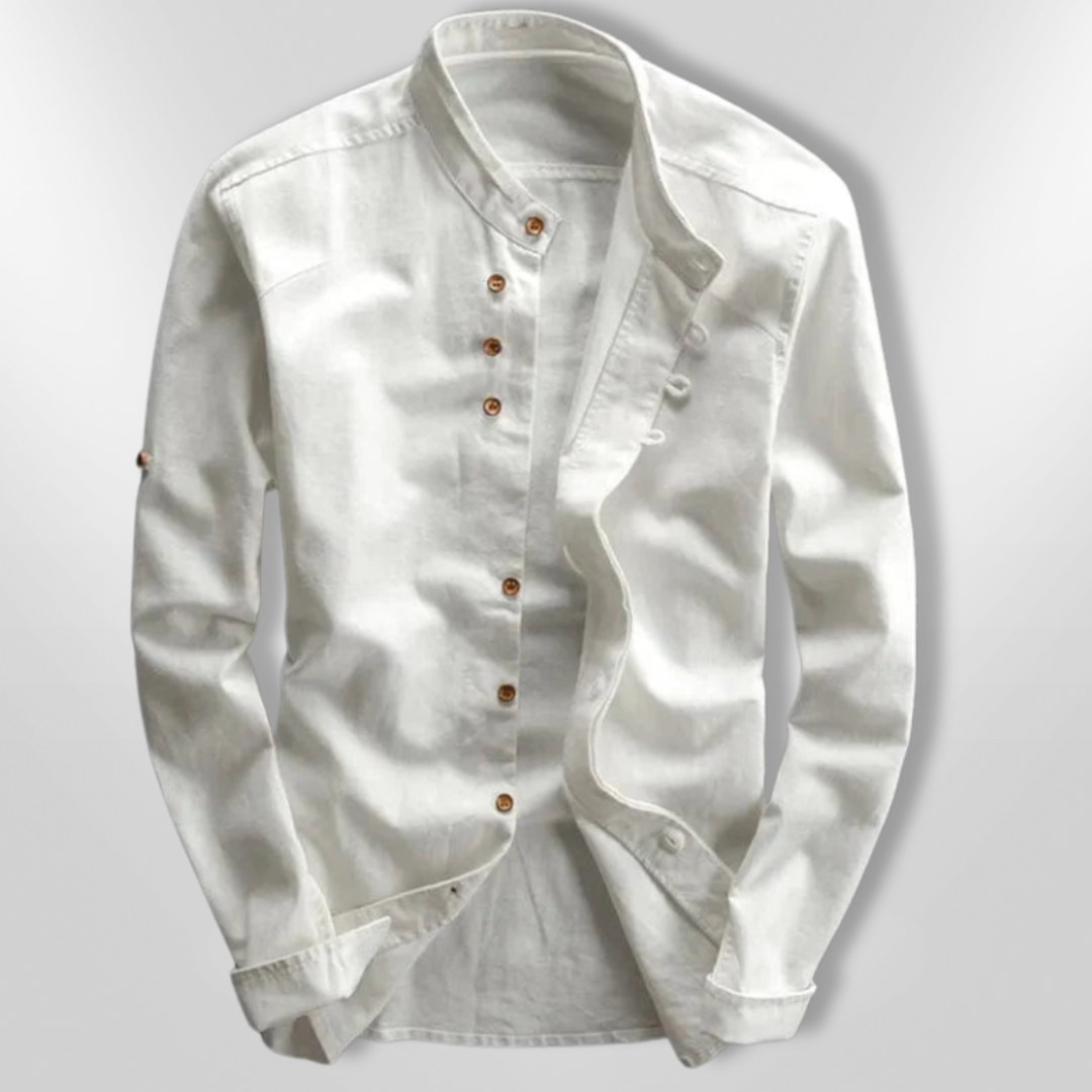 Heren Chemise Asymmetrisch Katoen Katana Stijl 4