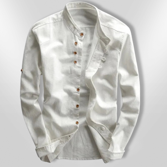 Heren Chemise Asymmetrisch Katoen Katana Stijl 4