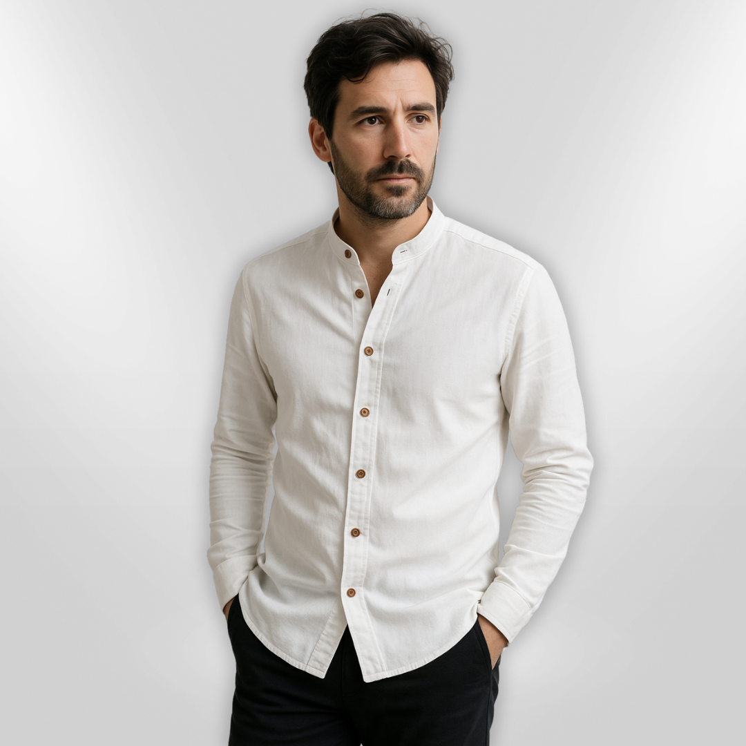 Heren Chemise Asymmetrisch Katoen Katana Stijl 5