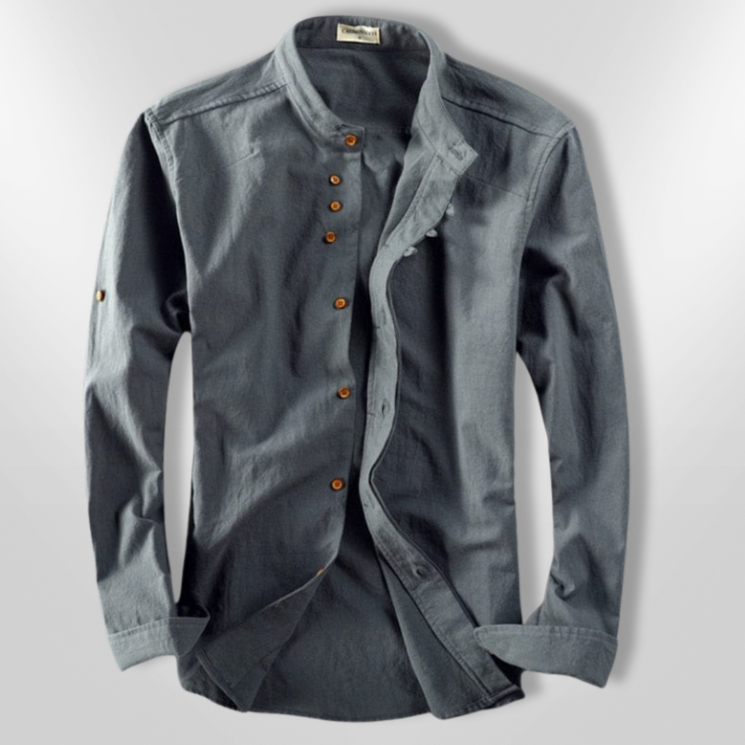 Heren Chemise Asymmetrisch Katoen Katana Stijl 7