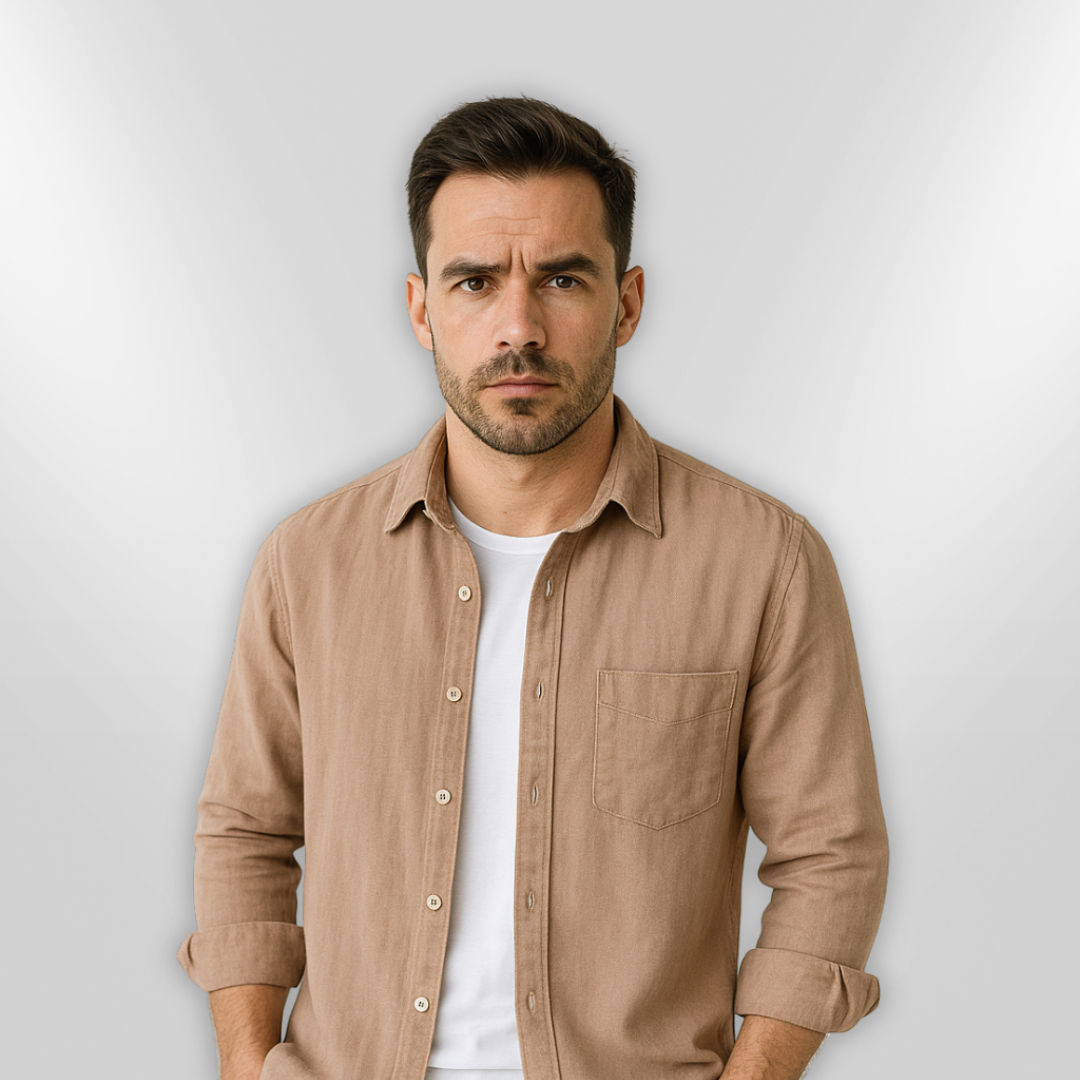 Heren Chemise Casual Ademend Katoen 5