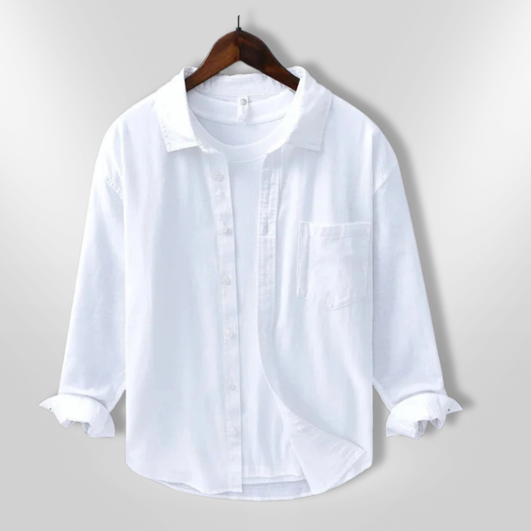 Heren Chemise Casual Ademend Katoen 6