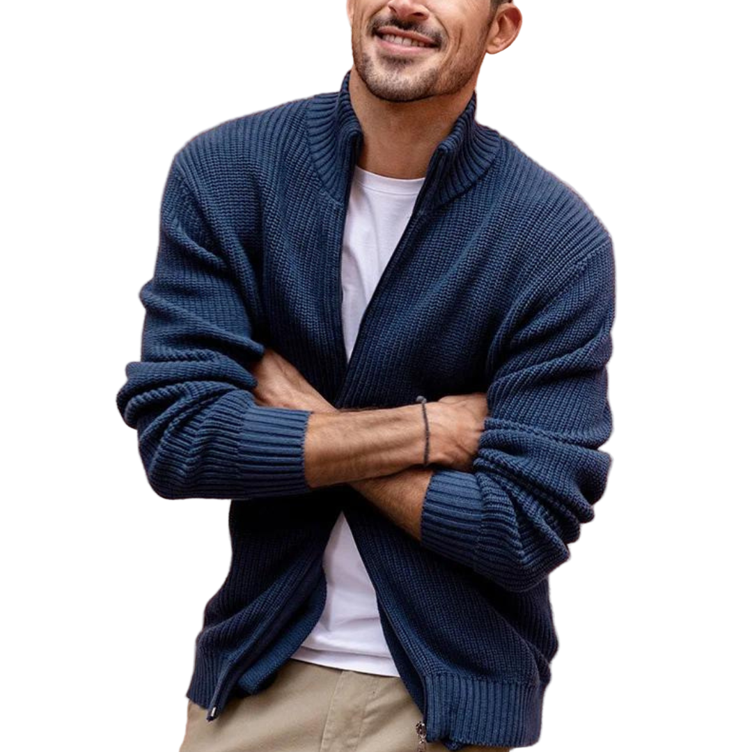 Heren Coltrui Geribbelde Textuur met Zip Nek voor Casual en Formele Gelegenheden 0