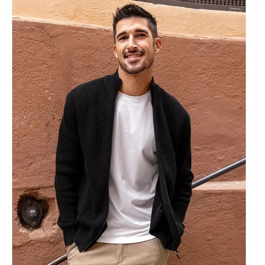 Heren Coltrui Geribbelde Textuur met Zip Nek voor Casual en Formele Gelegenheden 2