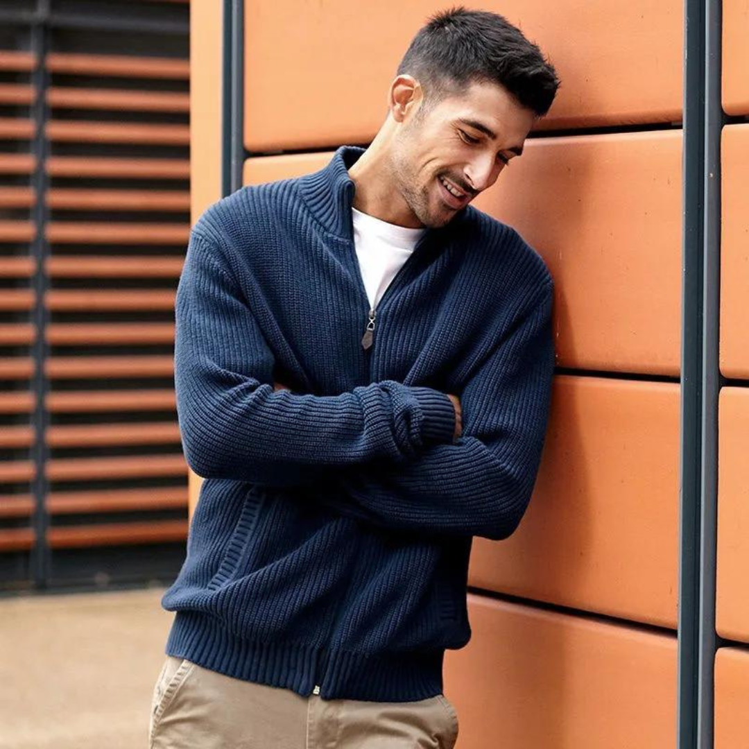 Heren Coltrui Geribbelde Textuur met Zip Nek voor Casual en Formele Gelegenheden 3