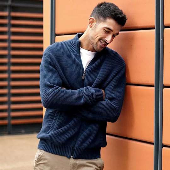 Heren Coltrui Geribbelde Textuur met Zip Nek voor Casual en Formele Gelegenheden 3