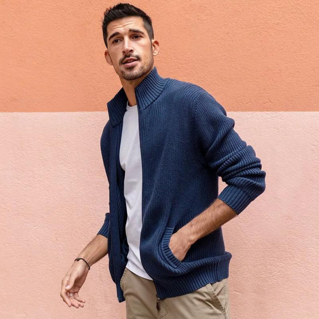 Heren Coltrui Geribbelde Textuur met Zip Nek voor Casual en Formele Gelegenheden 8
