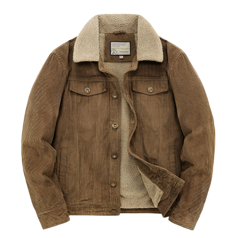 Heren Corduroy Jas Met Zachte Voering 0