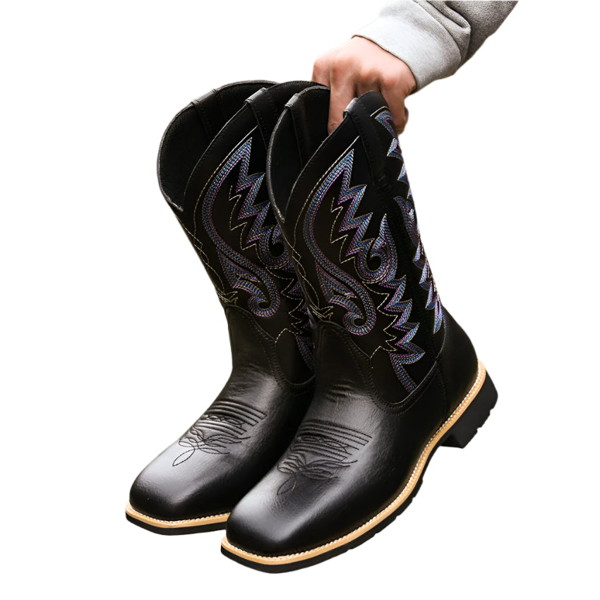 Heren Cowboylaarzen Hoge Top Retro Borduurpatroon 5