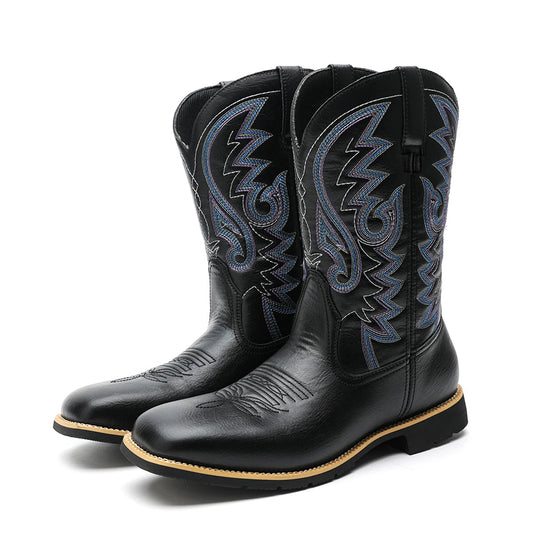 Heren Cowboylaarzen Hoge Top Retro Borduurpatroon 6