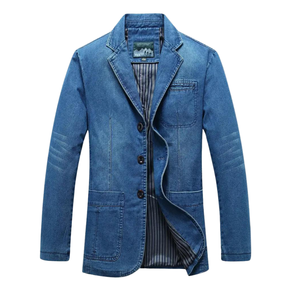 Heren Denim Blazer Casual Stijl 0