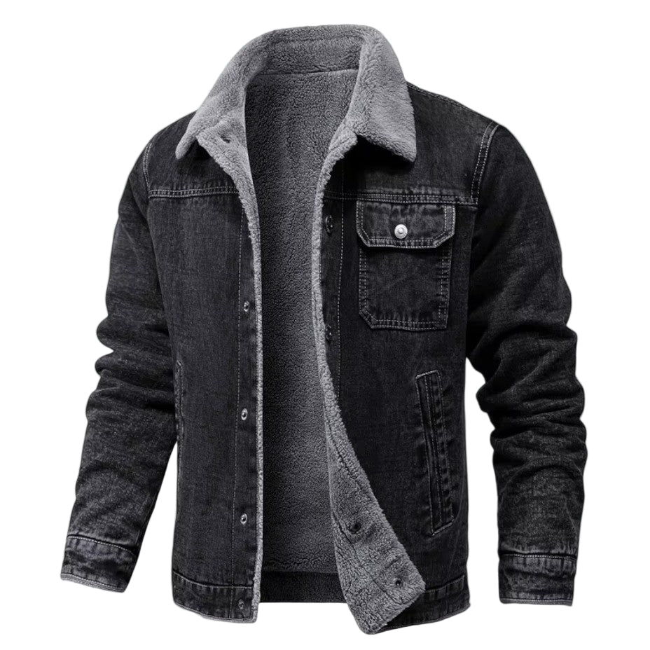 Heren Denim Jack met Fleecevoering 0