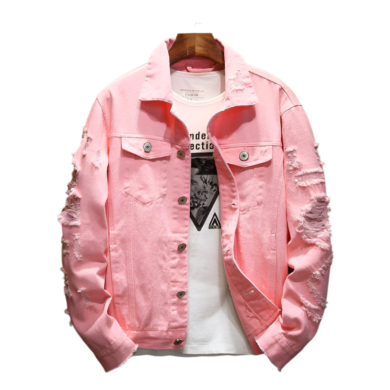 Heren Denim Jacket Urban Casual Katoen 0